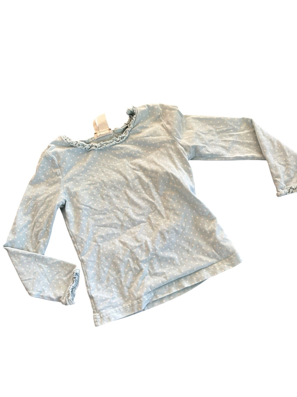 Matilda Jane Light Blue Long Sleeve Dot Ruffle Top